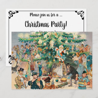 Invitation Illustration vintage L'Arbre de Noël de Puck, 1902