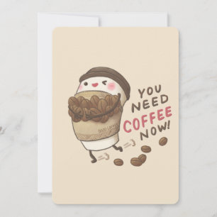 Invitation Illustration Vous avez Besoin de Café Maintenant