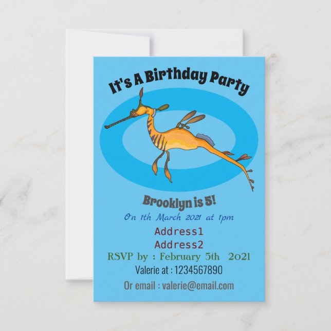 Invitation Illustration Weedy seadragon (Devant)