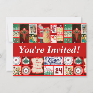 Invitation Illustrations de Noël Vintage Holiday Fun