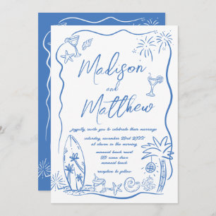 Invitation Illustrations Doodles dessinés à la main Mariage d
