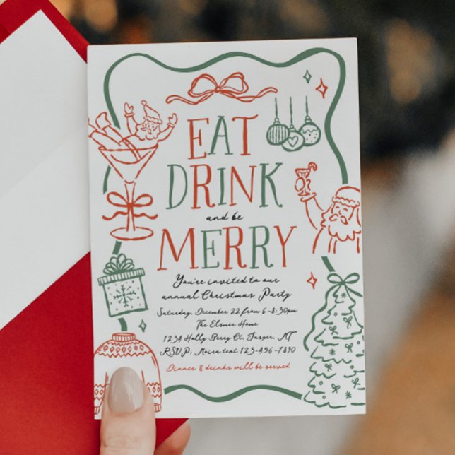 Invitation illustrative de fête de Noël (Créateur téléchargé)