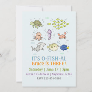 Invitation Illustré Anniversaire Enfant O-POISSON-AL