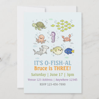 Invitation Illustré Anniversaire Enfant O-POISSON-AL