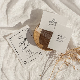 Invitation Illustré main dessiné Whimsical Mariage mignon