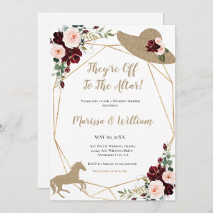 Invitation Ils sont partis à l'Altar Horse Race Wedding showe