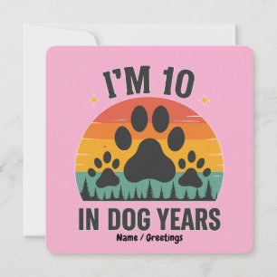 Invitation Im 10 in Chien Années 80 Ans Hommes Amusants Anniv