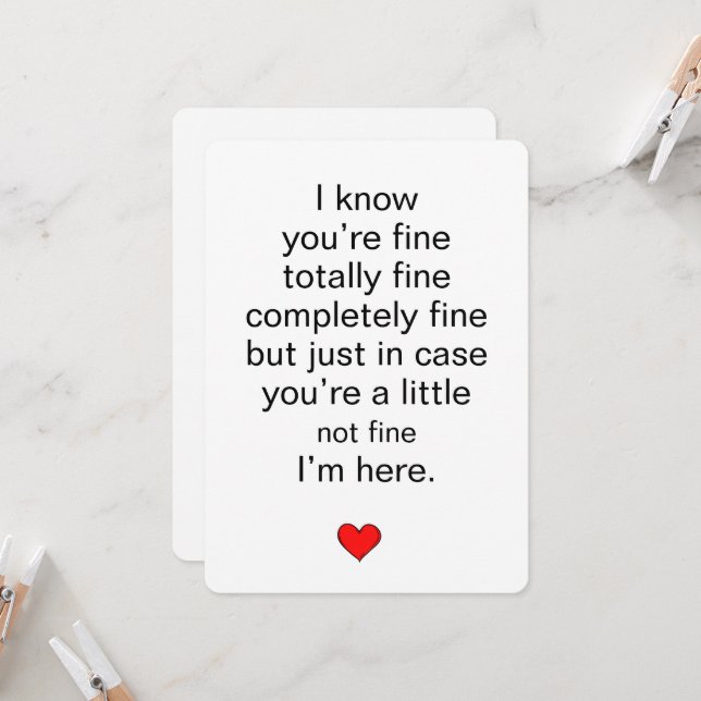 Invitation I'm here thinking of you card (Devant/Arrière en situation)