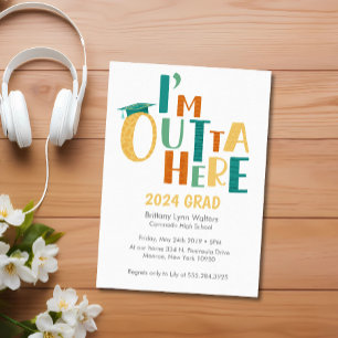 Invitation "I'm Outta Here" Fun & Playful Graduation Party
