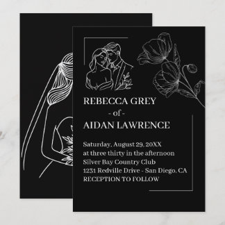 Invitation Image de mariage contemporaine avec superposition
