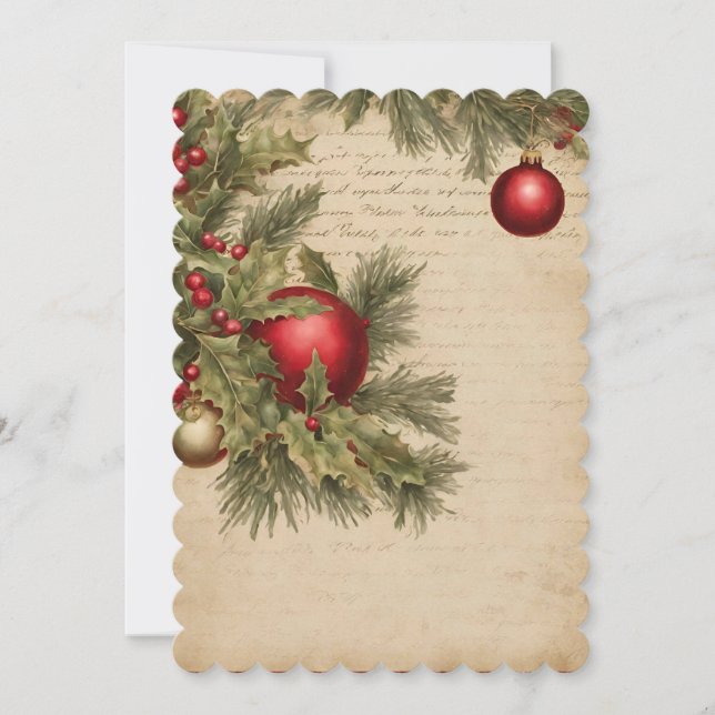 Invitation Image découpé avec soin de Noël vintage (Devant)