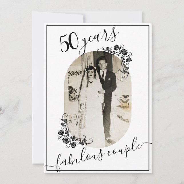 Invitation Image élégante d'anniversaire de mariage pour n'im (Devant)