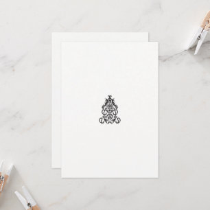 Invitation image en noir et blanc d'un design orné