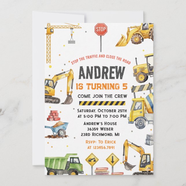 Invitation Image personnalisée pour une fête d'anniversaire s (Devant)