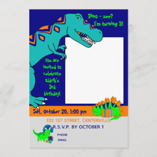 Invitation Image verticale de l'invitation de dinosaure