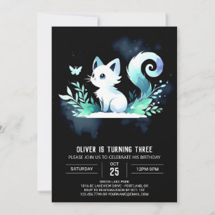 Invitation Imaginaire Aquarelle Chat Anniversaire
