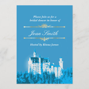 Invitation Imaginaire Bleu White Castle Bridal Shower Invitat