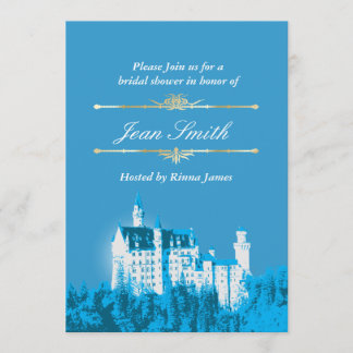 Invitation Imaginaire Bleu White Castle Bridal Shower Invitat