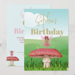 Invitation Imaginaire Champignons Fée Anniversaire Personnali