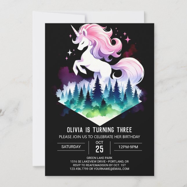 Invitation Imaginaire Cheval adorable Anniversaire (Devant)
