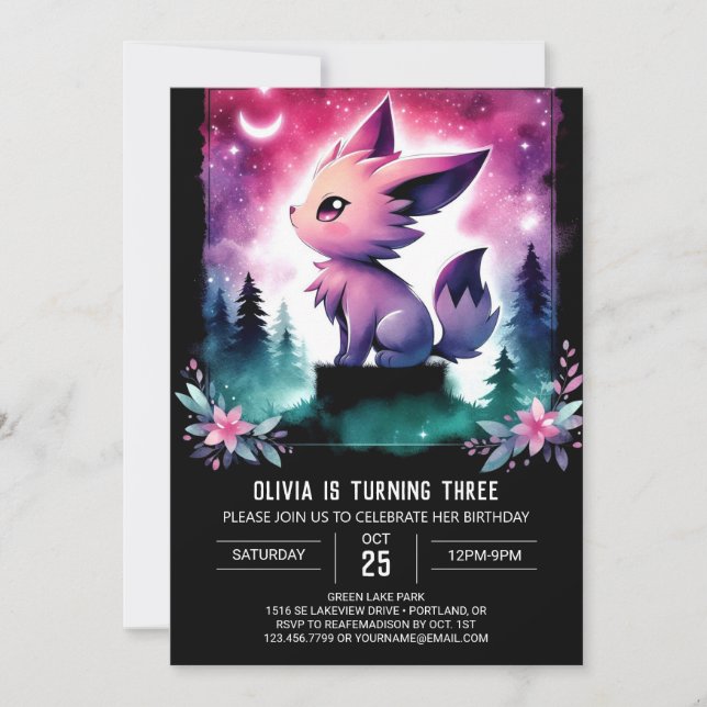 Invitation Imaginaire Custom Wolf Anniversaire (Devant)