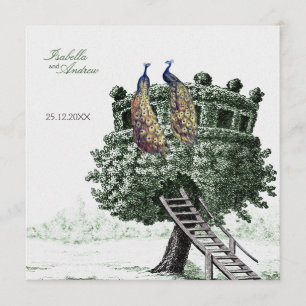 Invitation Imaginaire de paon - mariage