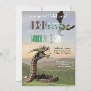 Invitation Imaginaire Dragon Serpent de serpent magique fête 