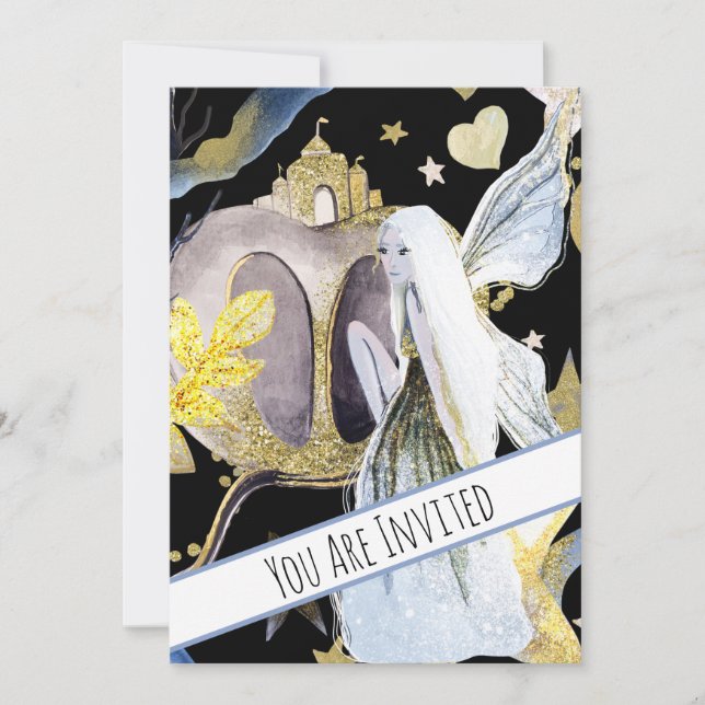 Invitation *~* Imaginaire Fairy Citrouille Baby shower Invita (Devant)