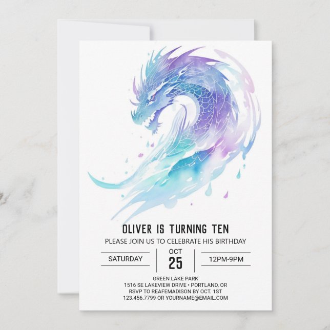 Invitation Imaginaire Fierce Dragon Anniversaire (Devant)