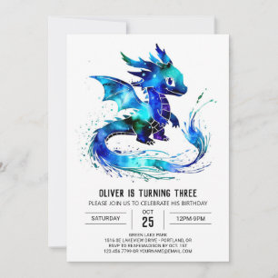 Invitation Imaginaire Happy Dragon Digital Boy Anniversaire