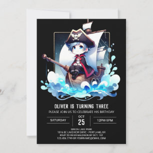 Invitation Imaginaire Joyeux anniversaire de pirates