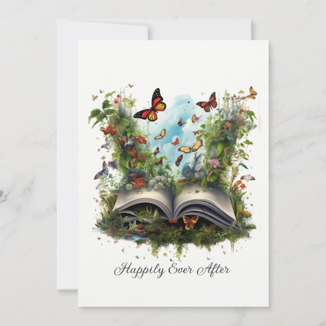 Invitation Imaginaire Livre Fairytale Whimsical Magique Uniqu (Dos)