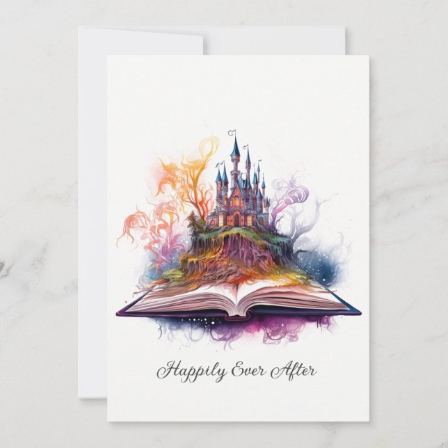 Invitation Imaginaire Livre Fairytale Whimsical Magique Uniqu (Dos)