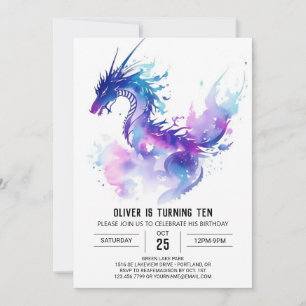 Invitation Imaginaire magique Dragon Anniversaire