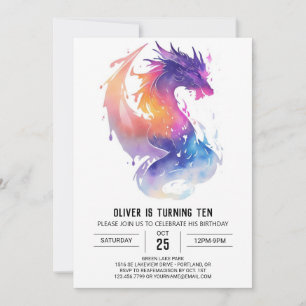 Invitation Imaginaire magique Dragon Anniversaire