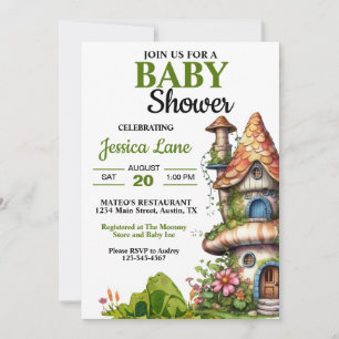 Invitation Imaginaire Magique Fairy House Baby shower