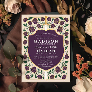 Invitation Imaginaire médiéval de l'épée et du bouclier Maria