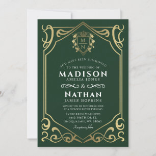 Invitation Imaginaire médiéval royal Mariage de monographie