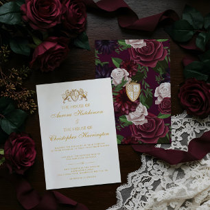 Invitation Imaginaire médiéval Royal Muse Mariage floral blan