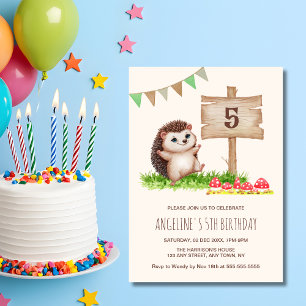 Invitation Imaginaire mignon Happy Hedgehog Forest Anniversai