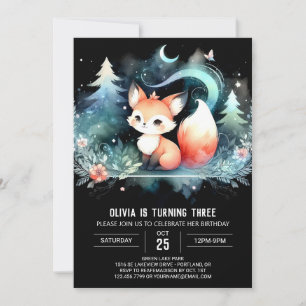Invitation Imaginaire moderne Fox Anniversaire numérique