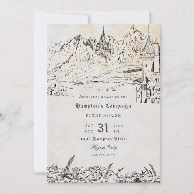 Invitation Imaginaire Paysage Rôle Jeu de rôle Campagne (Devant)