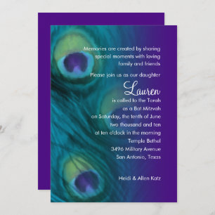 Invitation Imaginaire Peacock bat mitzvah Set 1110