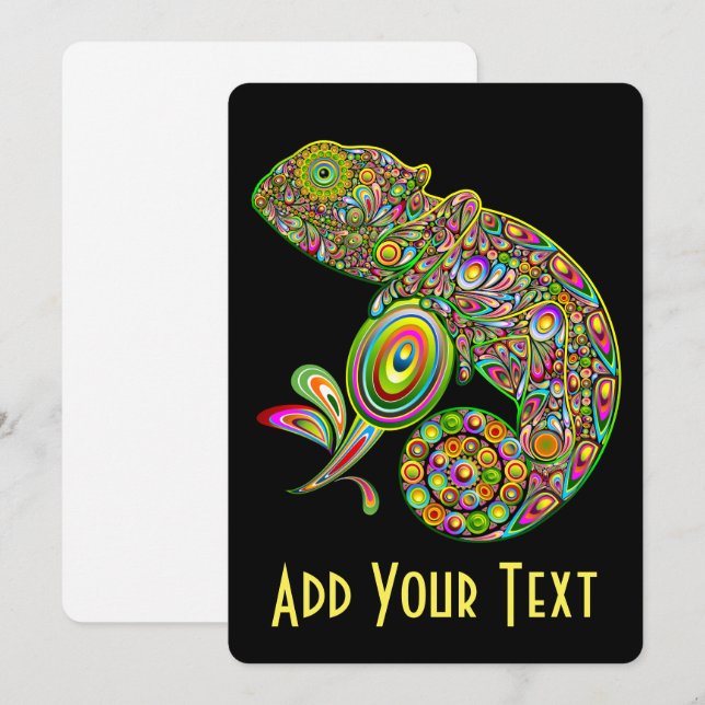 Invitation Imaginaire psychédélique de Chameleon (Devant / Derrière)