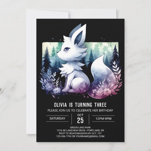 Invitation Imaginaire Simple Wolf Anniversaire (Devant)