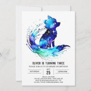 Invitation Imaginaire Simple Wolf Digital Boy Anniversaire