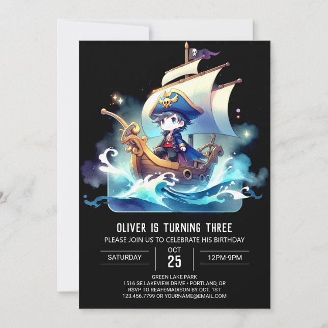 Invitation Imaginaire Sweet Pirate Anniversaire (Devant)