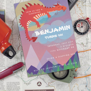 Invitation Imaginaire Thème Dragon Sleepover Campout