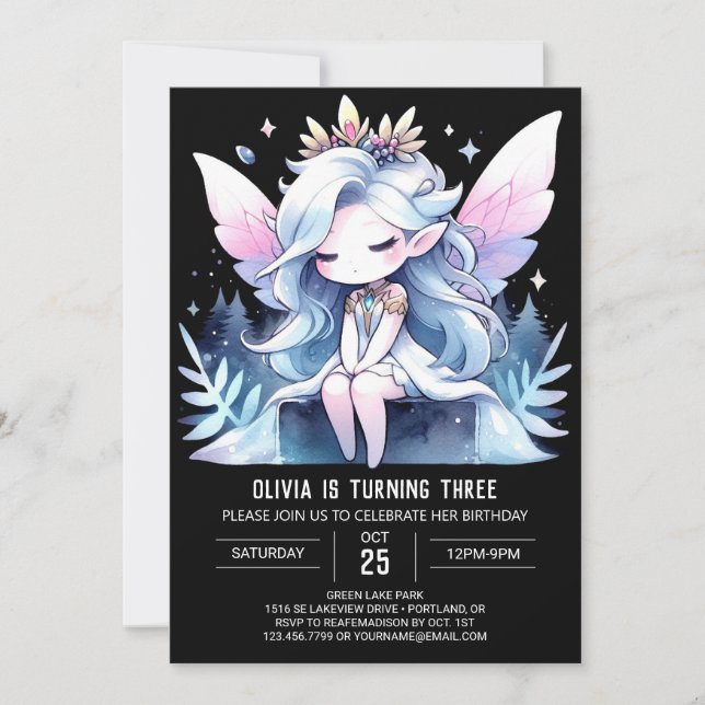 Invitation Imaginaire Whimsical Fairy Anniversaire (Devant)