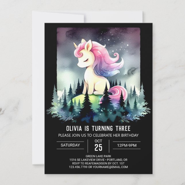 Invitation Imaginaire Whimsical Horse Anniversaire (Devant)